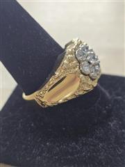 Gent's Diamond Cluster Ring 7 Diamonds 1.05 Carat T.W. 14K Yellow Gold 11.7g